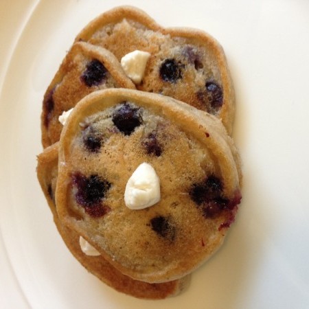 Cream Cheese Blueberry Silver Dollar Pancakes